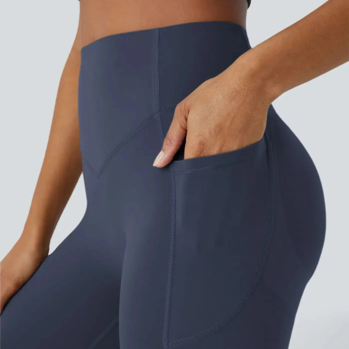 High waist diamond waistband leggings showing tummy control compression