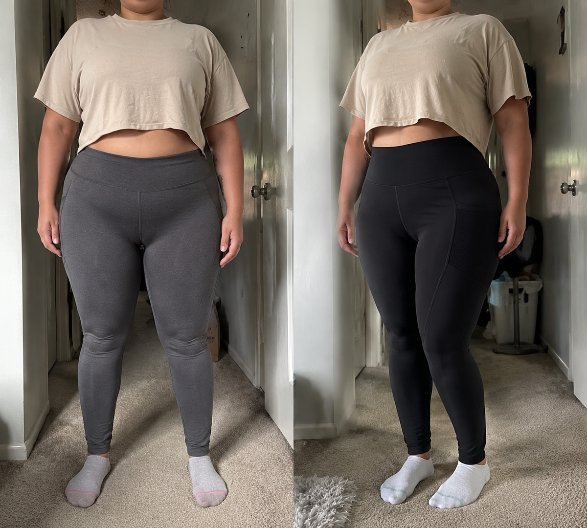 CurveLift sculpting leggings in Black – natural front lifestyle view