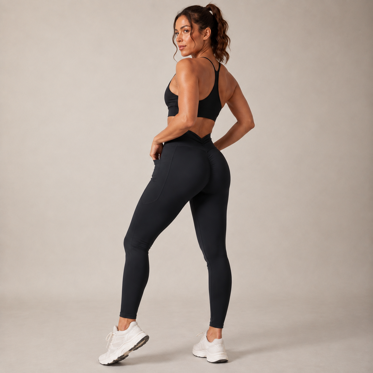 CurveLift Sculpt+ black leggings bold rear campaign pose