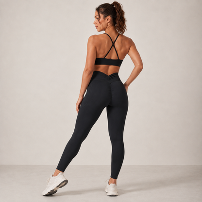 CurveLift Sculpt+ black leggings rear sculpting stance