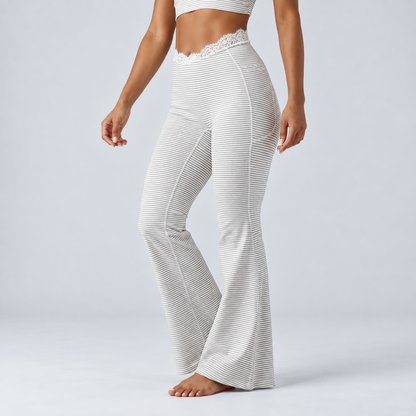 Liftiva LaceContour Flare Pants - Zebra Ripple - three-quarter front view