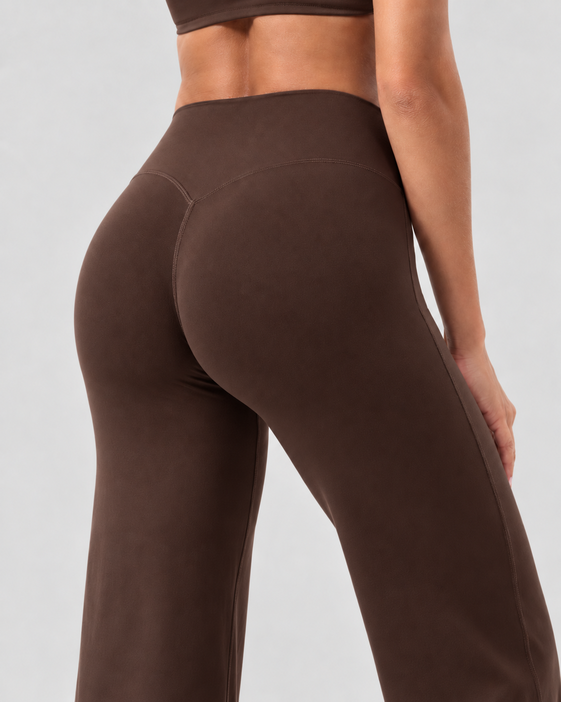 SculptFlow espresso brown V-back contour detail
