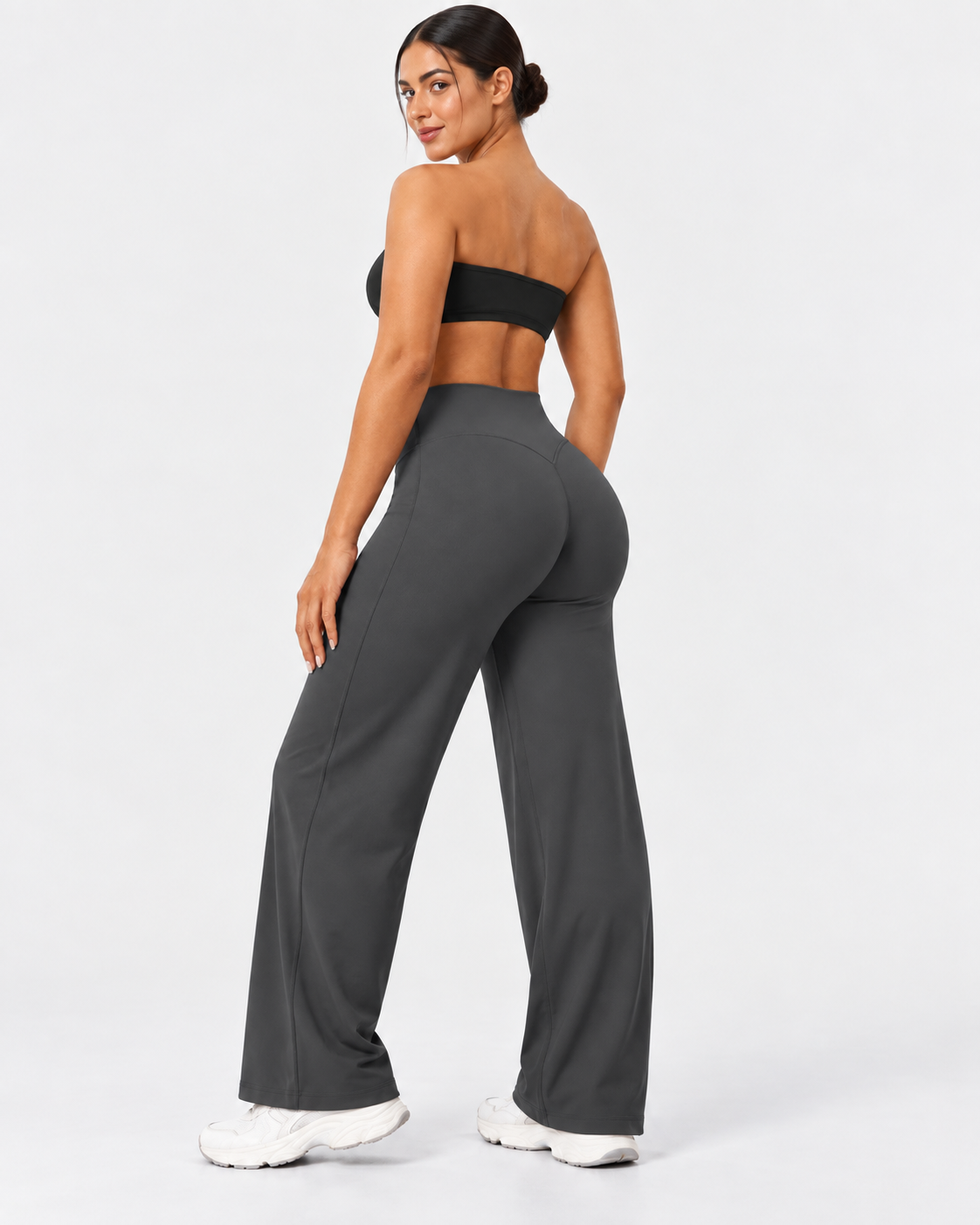 Liftiva High-Waisted Straight-Leg Yoga Pants - Dark Grey