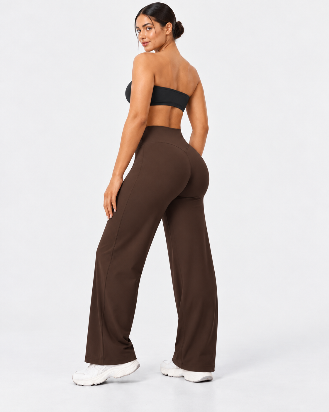 Liftiva High-Waisted Straight-Leg Yoga Pants - Espresso Brown