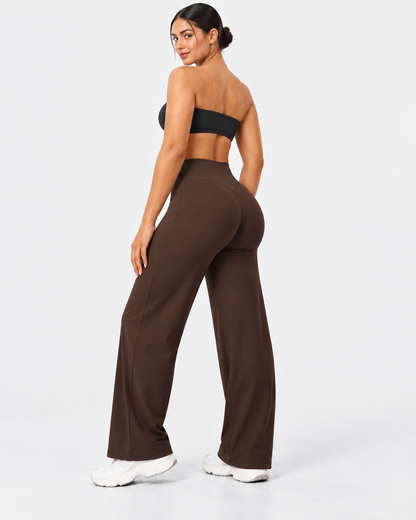 Liftiva High-Waisted Straight-Leg Yoga Pants - Espresso Brown