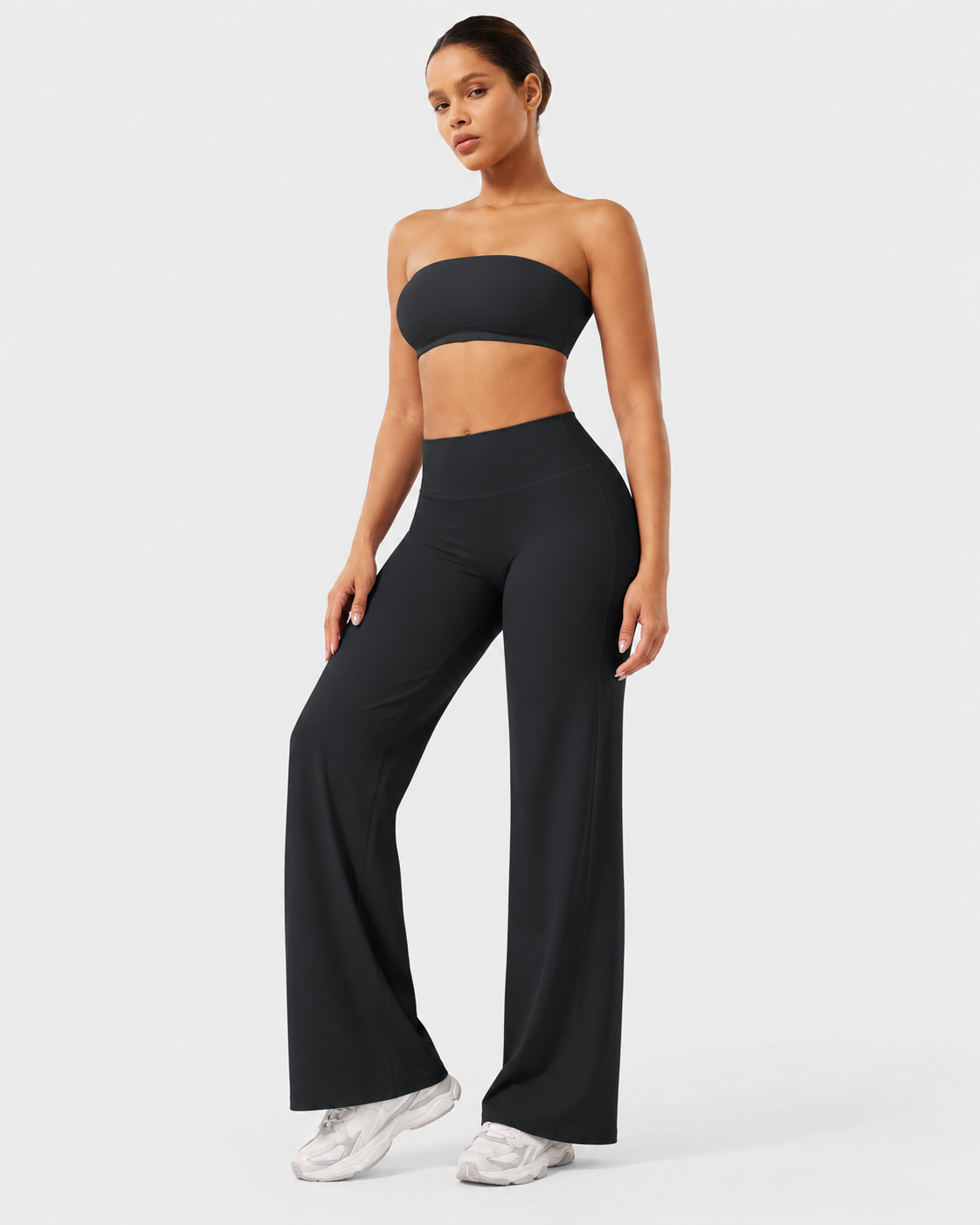 Liftiva High-Waisted Straight-Leg Yoga Pants black hero front three-quarter view