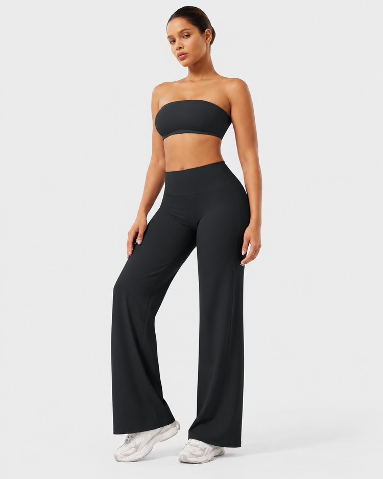 Liftiva High-Waisted Straight-Leg Yoga Pants black hero front three-quarter view
